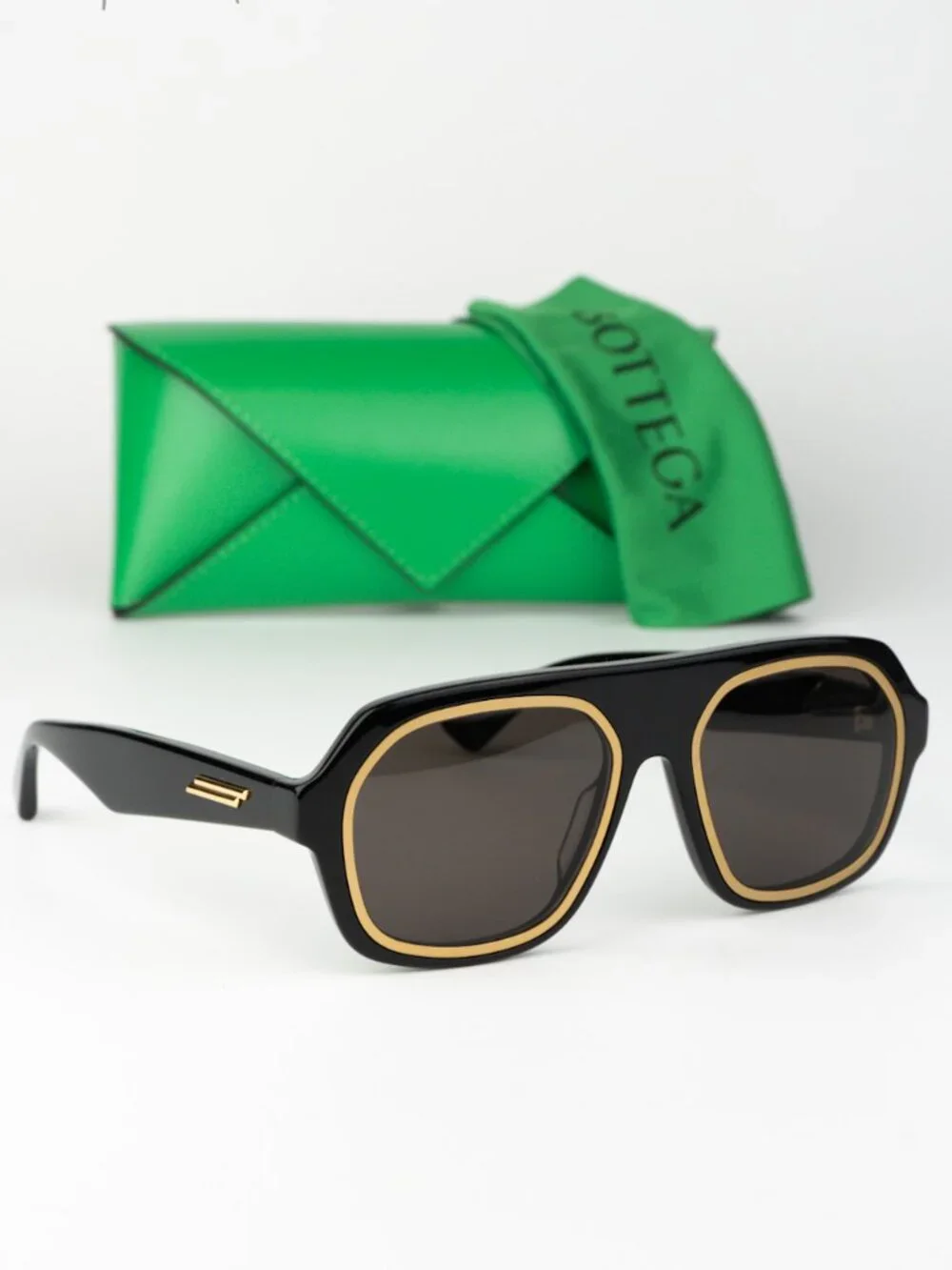 Bottega Veneta Men Sunglasses Black Grey Square BV1217S 001 NEW AUTHENTIC
